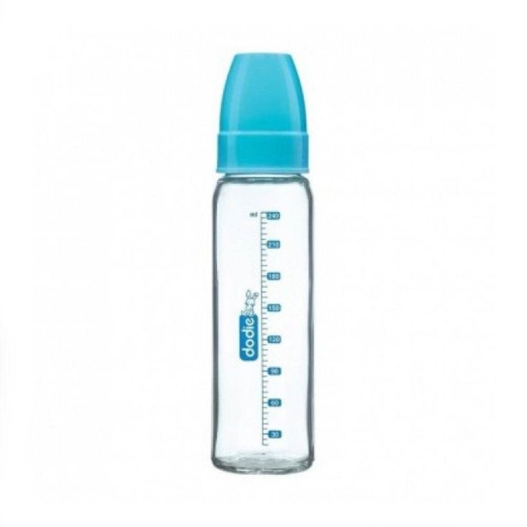 Dodie Biberon En Verre Bleu Col Etroit 240ml