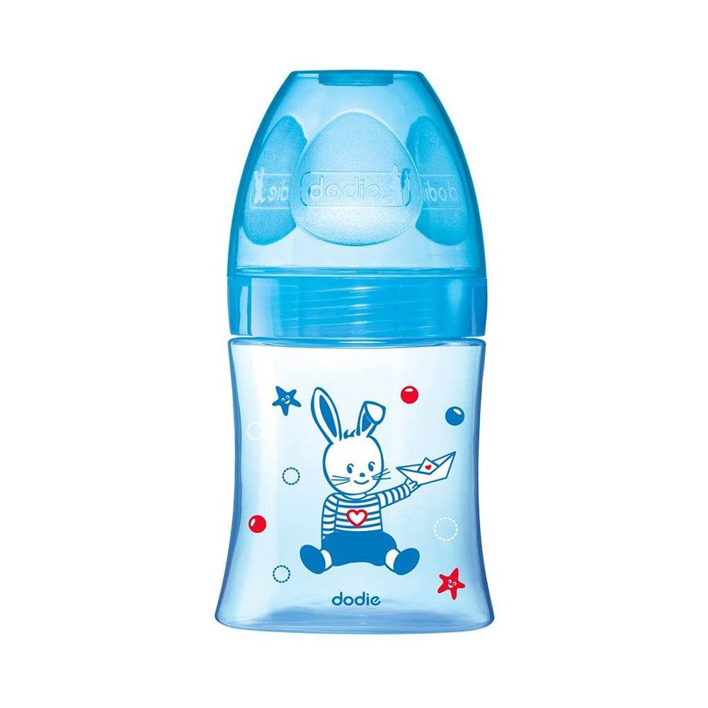 Dodie-Biberons-Sensation_-Anti-Coliques-Bleu-Ourson-Tetine-Plate-Debit-150ml-nova-parapharmacie-maroc Dodie Biberons Sensation+ Anti-Coliques Bleu Ourson Tétine Plate Débit 0-6m 150ml