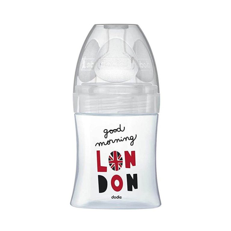 Dodie Biberons Verre Sensation+ Anti-Coliques Tétine Plate Débit Lent London +0m 150ml