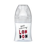 Dodie Biberons Verre Sensation+ Anti-Coliques Tétine Plate Débit Lent London +0m 150ml