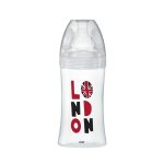Dodie Biberons Verre Sensation+ Anti-Coliques Tétine Plate Débit Lent London +0m 270ml