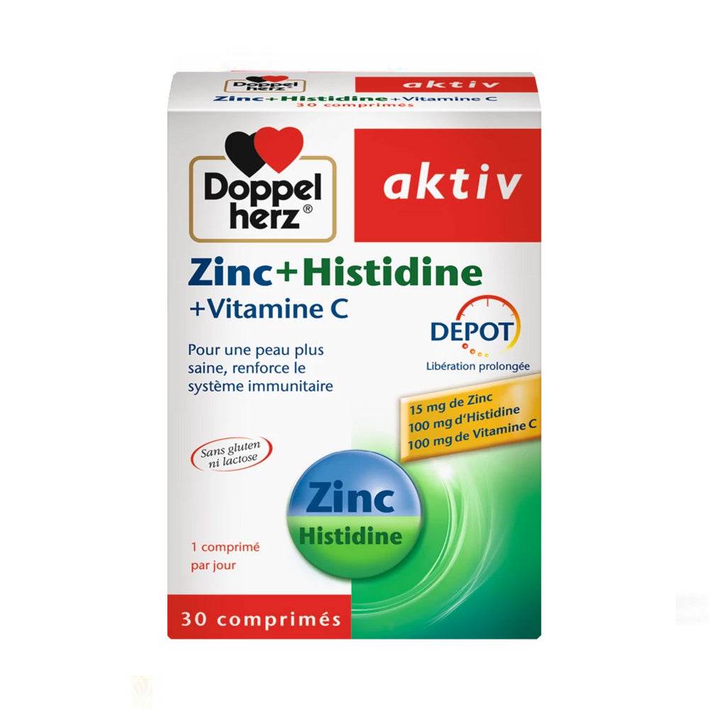 DoppelHerz-Zinc-_-Histidine-_-Vitamine-C-30-Capsules-Global-para-prix-Maroc DoppelHerz Zinc + Histidine + Vitamine C 30 Capsules – Image 1