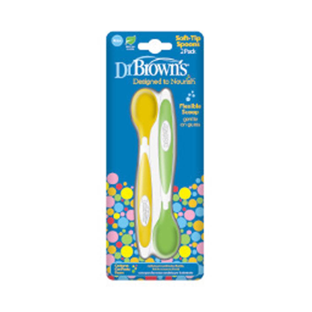 Dr-Brown_s-2-Cuilleres-a-Points-Souple-TF011-prix-maroc-parapharmacie-casablanca-1 Dr Brown's 2 Cuilleres à Points Souple TF011 – Image 1
