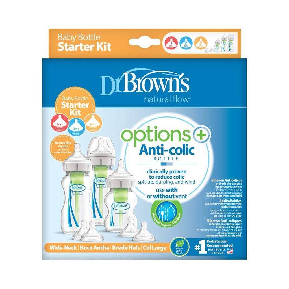 Dr.-Brown_s-Options_-Anti-colic-Bottle-Kit-Starter-Biberon-a-Cole-Large-prix-maroc-parapharmacie-casablanca Dr. Brown’s Options+ Anti-colic Bottle Kit Starter Biberon à Cole Large – Image 1