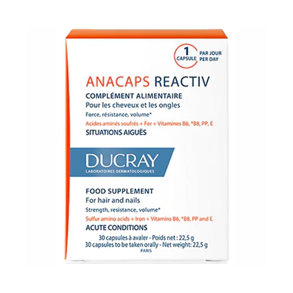 Ducray-Anacaps-Reactiv-Complement-Alimentaire-30-Capsules-nova-parapharmacie-casablanca-1 DUCRAY Anacaps Reactiv Complément Alimentaire 30 Capsules - Anti-Chute Cheveux – Image 1