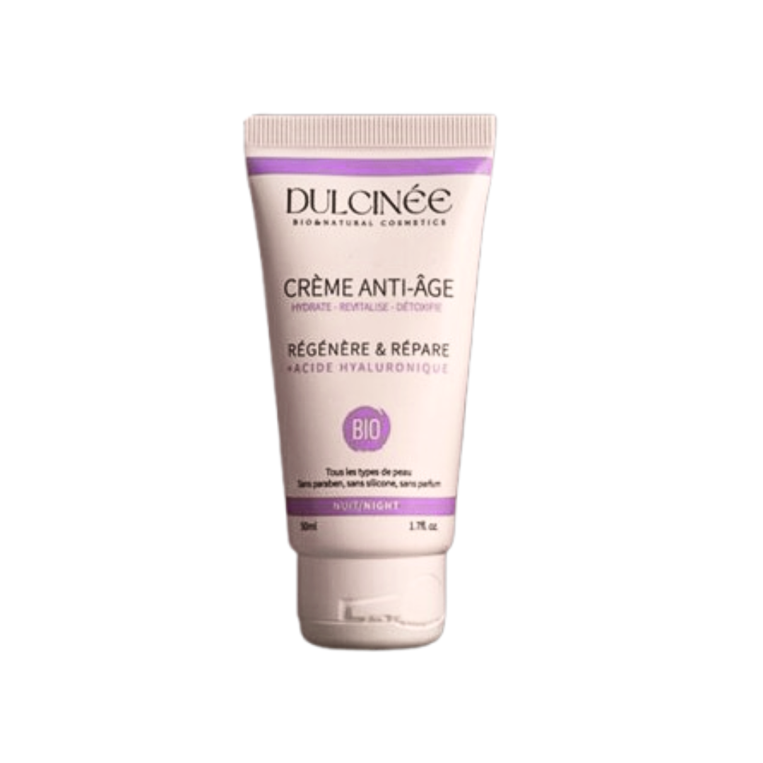 Dulcinee-Creme-de-Nuit-Anti-Age-Bio-50ml-Nova-para-prix-Maroc DULCINEE Crème de Nuit Anti-Âge Bio 50ml Crème Nuit Visage Bio Anti-Rides Régénération Naturelle Éclat – Image 1