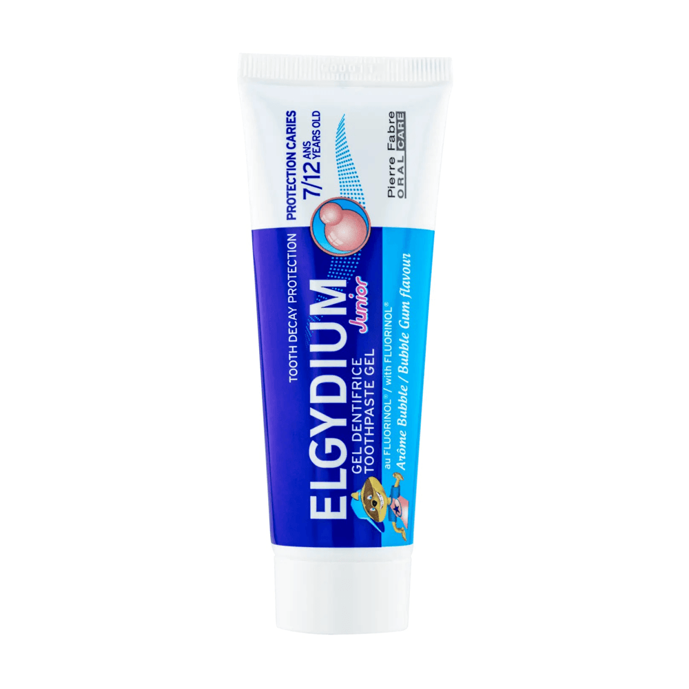 ELGYDIUM-Junior-Bubble-7-12-ans-dentifrice-enfant-50ml-nova-parapharmacie-maroc-1 ELGYDIUM Junior Bubble Dentifrice Enfant 7-12 ans Goût Bubble Fluor Renforcé Dents Définitives 50ml – Image 1