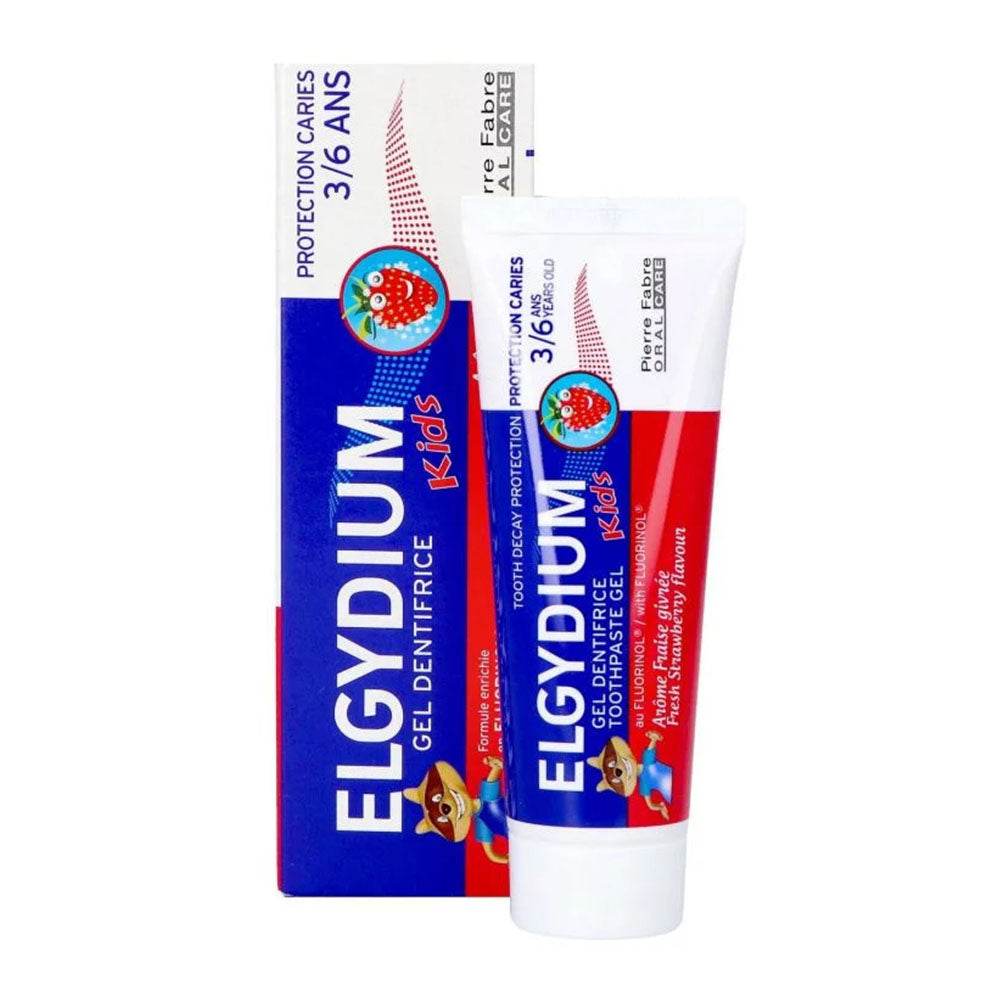 ELGYDIUM-Kids-Fraise-Givree-Kids-3a6ans-Pharmacie-Casablanca-Maroc ELGYDIUM Kids Fraise Givrée - Dentifrice 3-6 ans 50ml | Protection Dents de Lait – Image 1