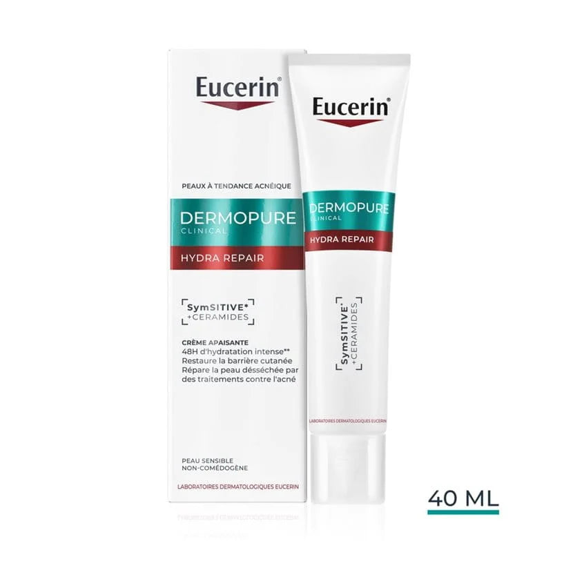 EUCERIN_DERMOPURE_Clinical_Hydra_Repair_40ml-screen-nova-para-pharmacie-maroc-prix-livraison EUCERIN DERMOPURE Clinical Hydra Repair 40ml Crème Hydratante Peaux Acné Traitement – Image 1