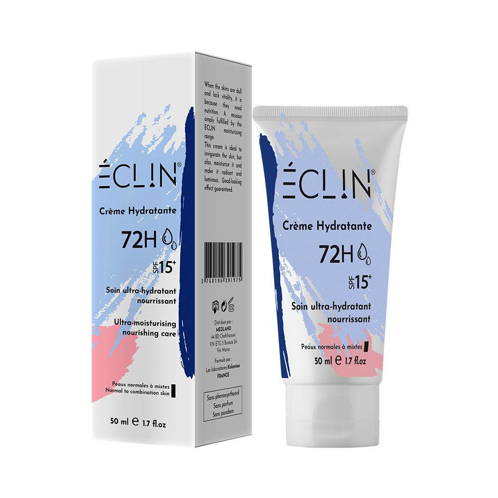 Eclin-Creme-Hydratante-Peau-Normale-a-Mixte-72H-SPF15-50ml-nova-parapharmacie-maroc Eclin Crème Hydratante Peau Normale à Mixte 72H SPF15 50ml – Image 1