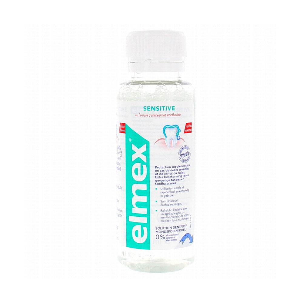 Elmex-Bain-De-Bouche-Sensitive-100ml-nova-parapharmacie-maroc Elmex Bain De Bouche Sensitive – Image 1