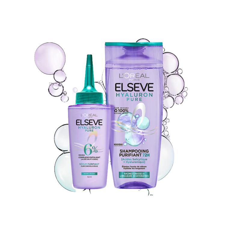 ELSEVE Hyaluron Pure Sérum 100ml + Shampooing 200ml Pack Acide Hyaluronique Hydratation Intense Cheveux Déshydratés