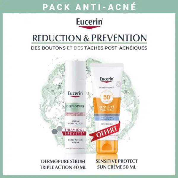 Eucerin-Pack-Anti-Acne Eucerin Pack Dermopure Serum Triple Action 40ml + Sensitive Protect – Image 1