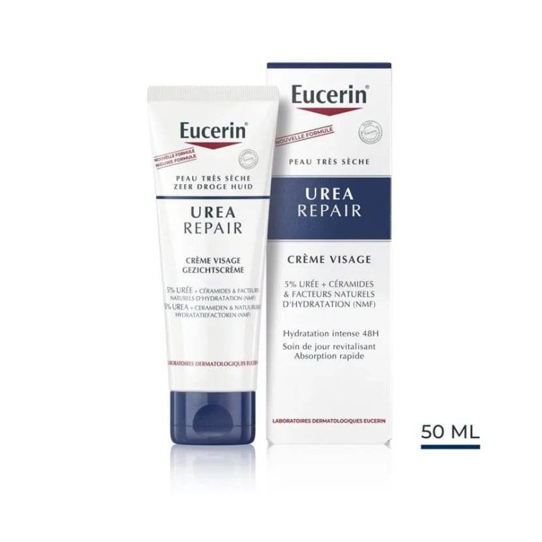 EUCERIN UreaRepair Crème Visage 5% Urée 50ml Soin Intensif Visage Sec Hydratation 24h Apaisement Texture Légère - photo 2