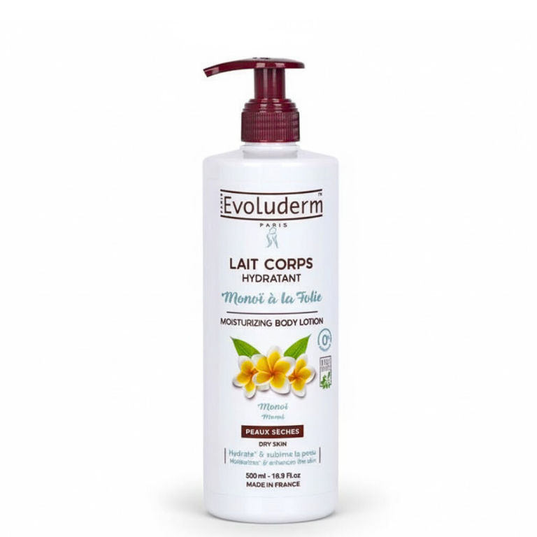 EVOLUDERM Lait Corps Monoï A La Folie 500ml Hydratant Nourrissant Parfum Exotique Tous Types Peaux