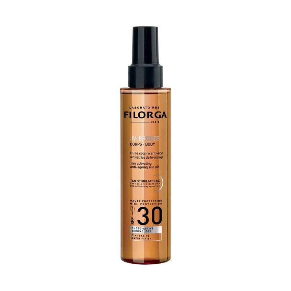 Filorga-Uv-Bronze-Body-Oil-SPF30-150ml-prix-maroc-parapharmcie-casablanca FILORGA UV-Bronze Body Oil SPF30 150ml - Huile Solaire Corps Activateur Bronzage – Image 1