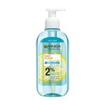 GARNIER Skin Active Fast Clear Gel Nettoyant Moussant Anti-Acné Acide Salicylique Peau Grasse Imperfections Nettoyage Profond 200ml