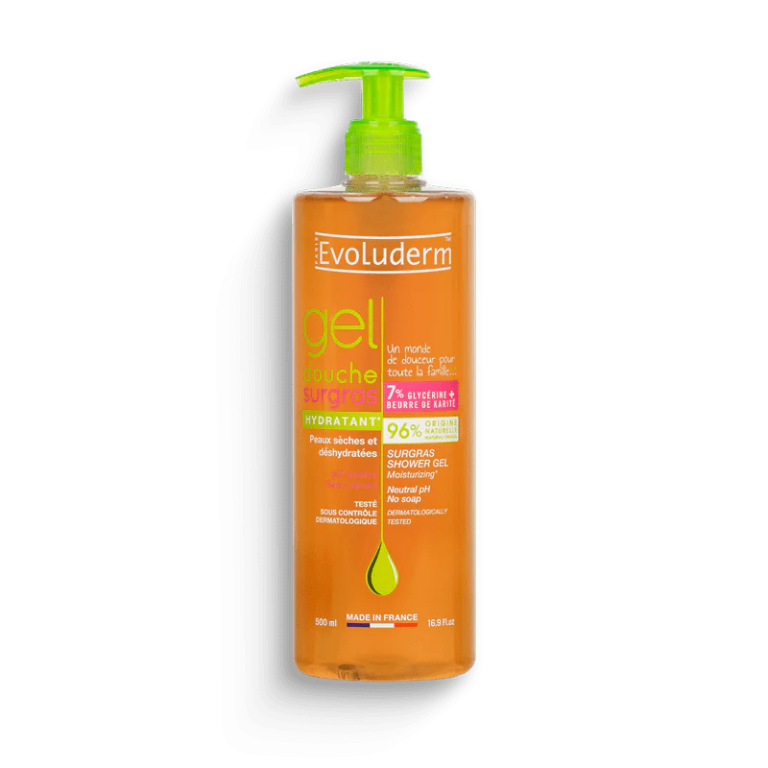 EVOLUDERM Gel Douche Surgras 500ml Nettoyant Doux Peaux Sensibles Hydratation Protection - photo 2