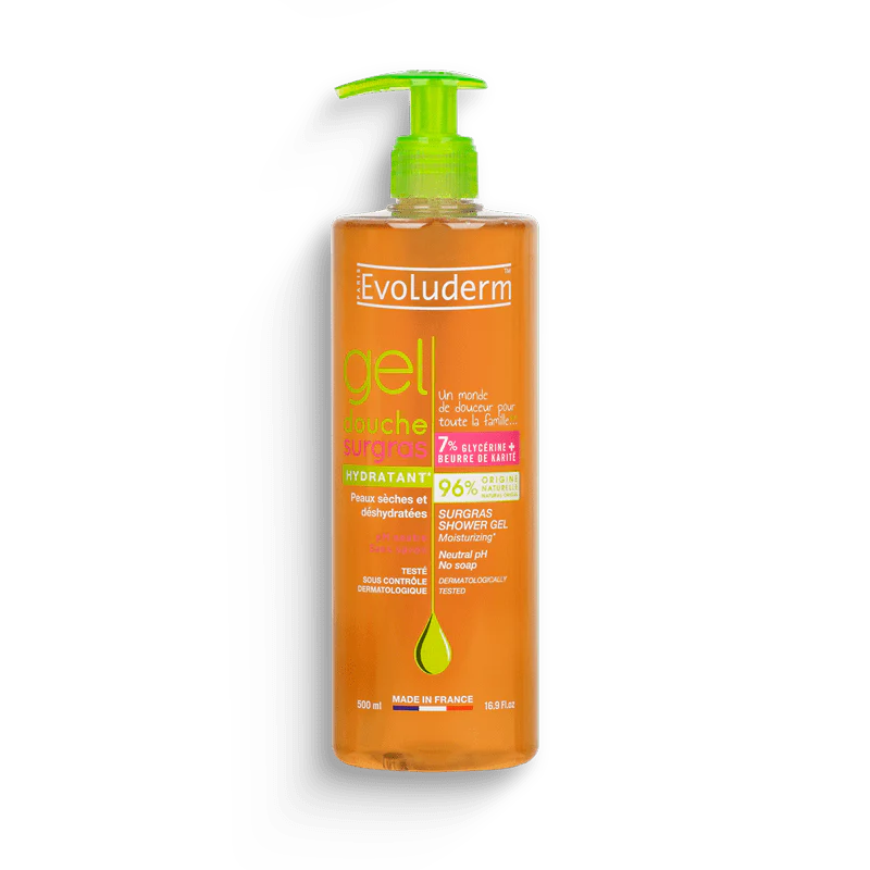GEL-DOUCHE-SURGRAS-500ML-800x800_1870db96-9f0a-42e6-a89b-a5eb25d66bc7_1024x1024-nova-para-pharmacie-maroc-prix-livraison EVOLUDERM Gel Douche Surgras 500ml Nettoyant Doux Peaux Sensibles Hydratation Protection – Image 1