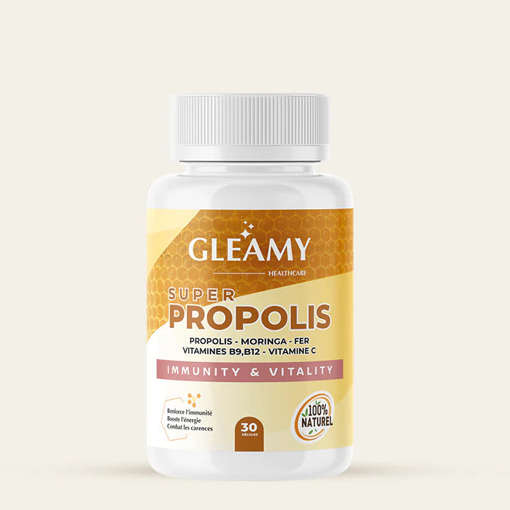 GLEAMY_Super_Propolis_30_G_lules_-nova-para-pharmacie-maroc-prix-livraison-1 GLEAMY Super Propolis 30 Gélules Immunité Énergie Moringa Antioxydant – Image 1