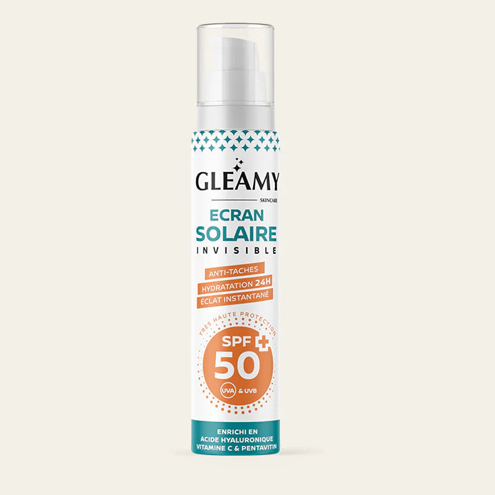 GLEAMY_cran_Solaire_Invisible_SPF50_50ml_-nova-para-pharmacie-maroc-prix-livraison GLEAMY Écran Solaire Invisible SPF50+ 50ml Protection UVA UVB Large Spectre – Image 1