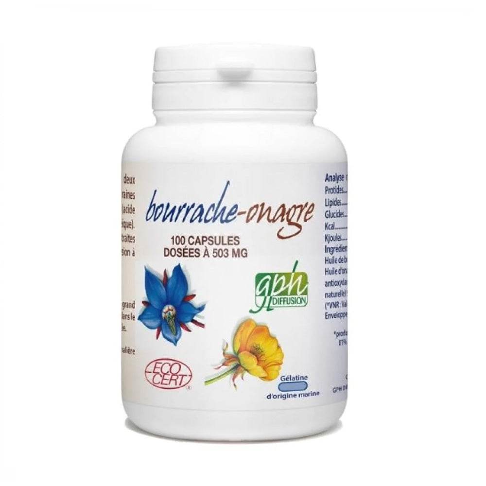 GPH-Diffusion-Bourrache-503-mg-100-Capsules-prix-maroc-parapharmacie-casablanca GPH Diffusion Bourrache 503 mg 100 Capsules – Image 1