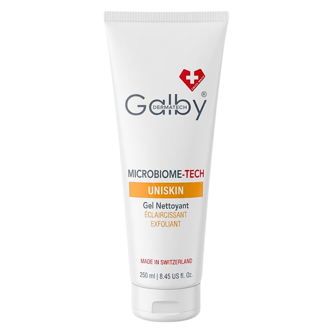 Galby-Uniskin-Gel-Nettoyant-Eclaircissant-250ml-nova-para-pharmacie-maroc-prix-livraison Galby Dermatech Uniskin Gel Nettoyant Éclaircissant Teint Unifié Doux 250ml – Image 1