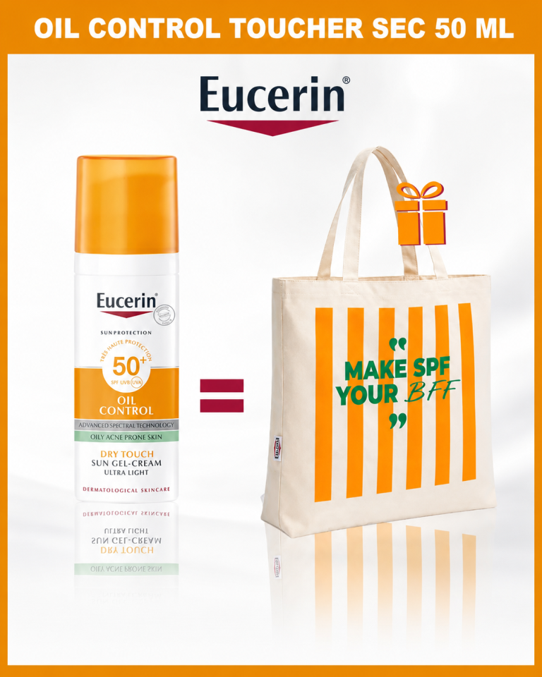Eucerin SUN Oil Control Gel-Crème SPF50+ 50ml Peaux Grasses Matifiant Anti-Brillance Longue Durée + TOTE BAG