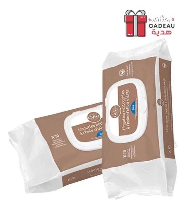 Gifrer-Lingettes-Nettoyantes-a-lHuile-dOlive-Vierge-prix-novapara-1 Gifrer Lingettes Nettoyantes à l'Huile d'Olive Vierge 70 Pièces - Lot de 2 – Image 1