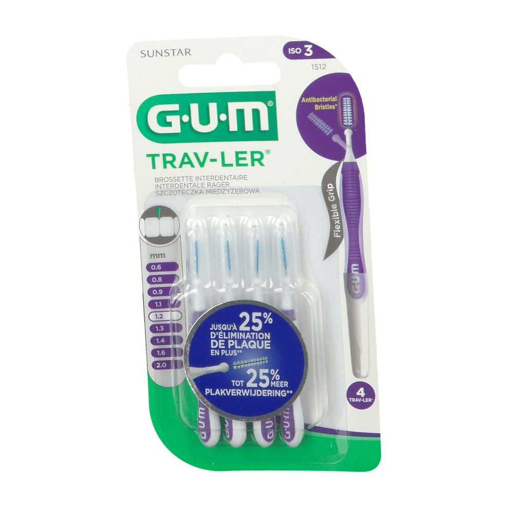 Gum-PROXABRUSH-TRAV-LER-Brossette-Interdentaire-1_2mm-_1512_-nova-parapharmacie-maroc Gum PROXABRUSH TRAV-LER Brossette Interdentaire 1,2mm (1512) – Image 1