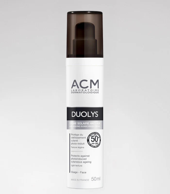 HEROIMAGE-DUOLYSCREMESOLAIRE-nova-para-pharmacie-maroc-prix-livraison ACM Duolys Écran Solaire SPF 50+ 50ml - Crème de Jour Protection Anti-Âge – Image 1