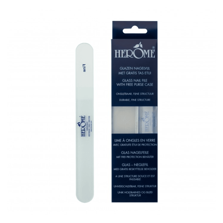 HERÔME Mini Lime à Ongles en Verre Manucure Professionnelle Lissage Doux Précis Scelle Bords Durable