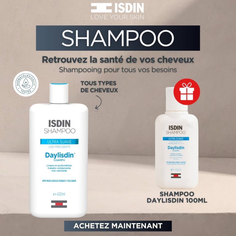 ISDIN Shampooing Daylisdin Ultra Gentle 400ml Cheveux Fragiles Usage Quotidien Douceur Hydratation Éclat + - photo 2