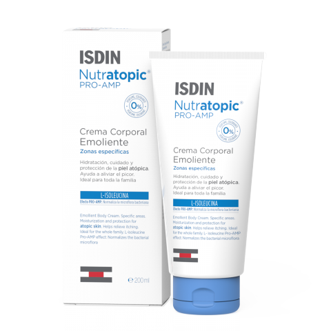 ISDIN_Nutratopic_Pro-AMP_Cr_me_molliente_200ml_-nova-para-pharmacie-maroc-prix-livraison ISDIN Nutratopic Pro-AMP Crème Émolliente 200ml Soin Corps Peau Atopique Intensive Hydratation Profonde – Image 1