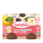 BABYBIO Petit Pot Pomme Pruneau 2x130g Bio Fruits Bébé Dès 6 Mois Alimentation Infantile