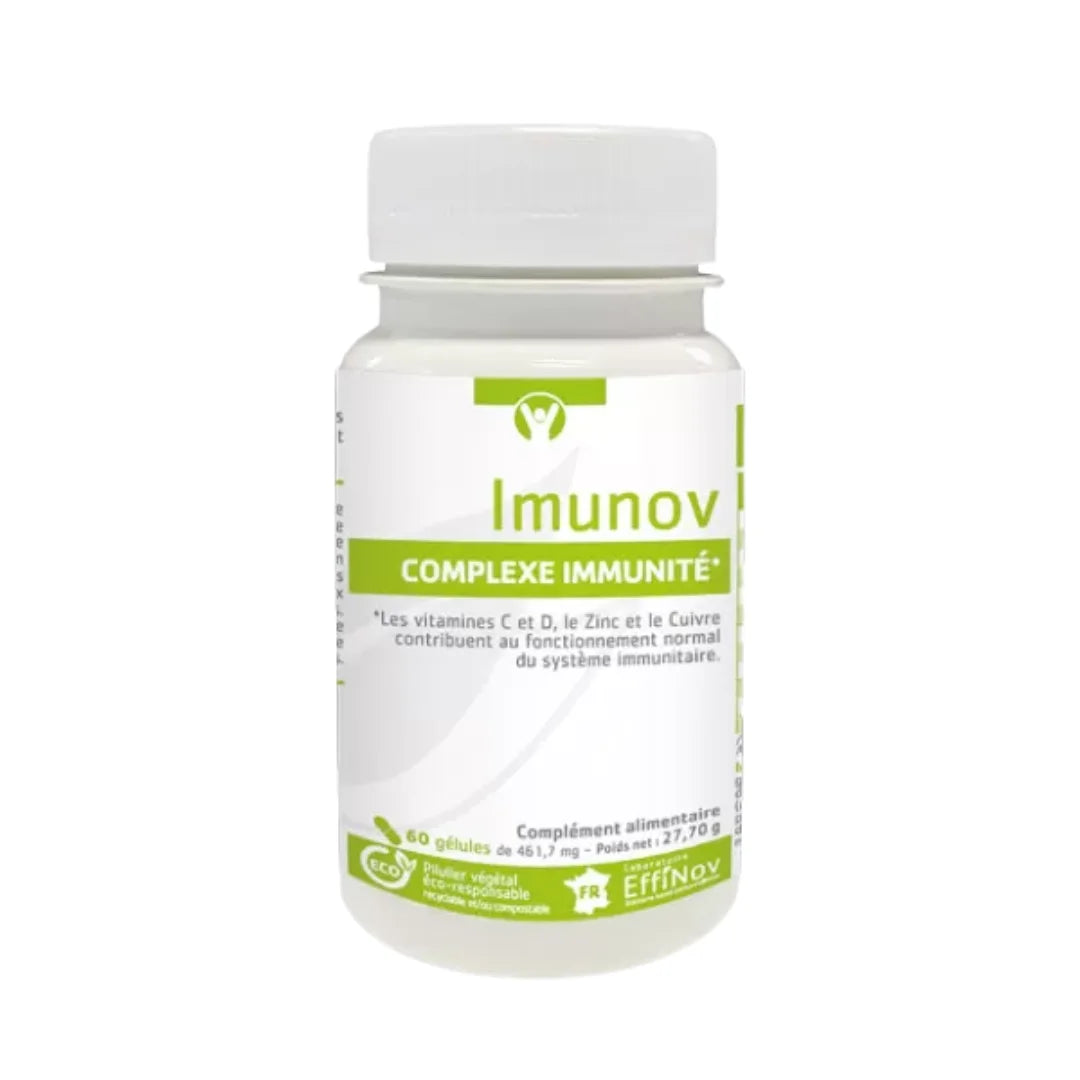 Imunov-60-Gelules-nova-para-pharmacie-maroc-prix-livraison Effinov Imunov 60 Gélules Immunité Défenses Naturelles Vitamines Zinc Sélénium – Image 1