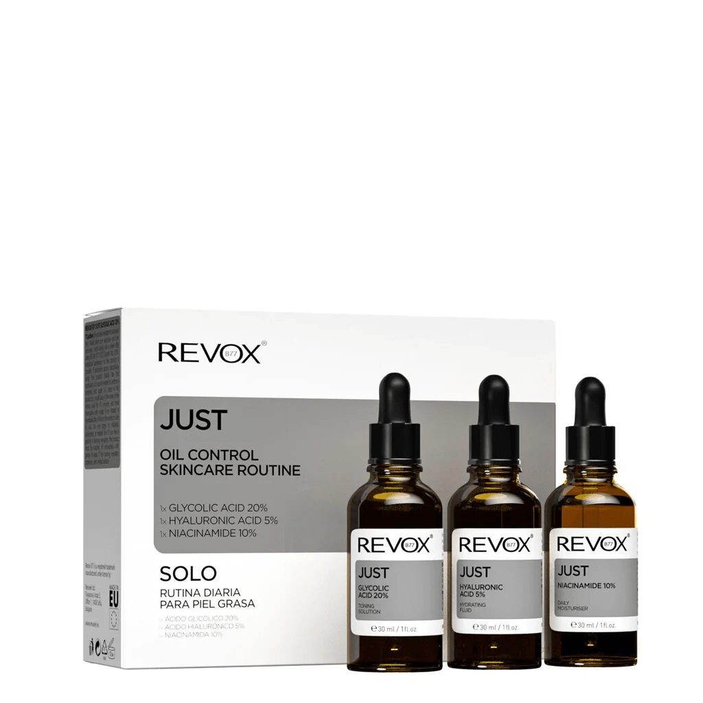 JUST_OIL_CONTROL_SKINCARE_ROUTINE-Lateral_1024x1024_c39e95cc-0ff5-486d-b4bb-40b2b043168e Revox Just Oil Control skincare routine 3*30ml – Image 1