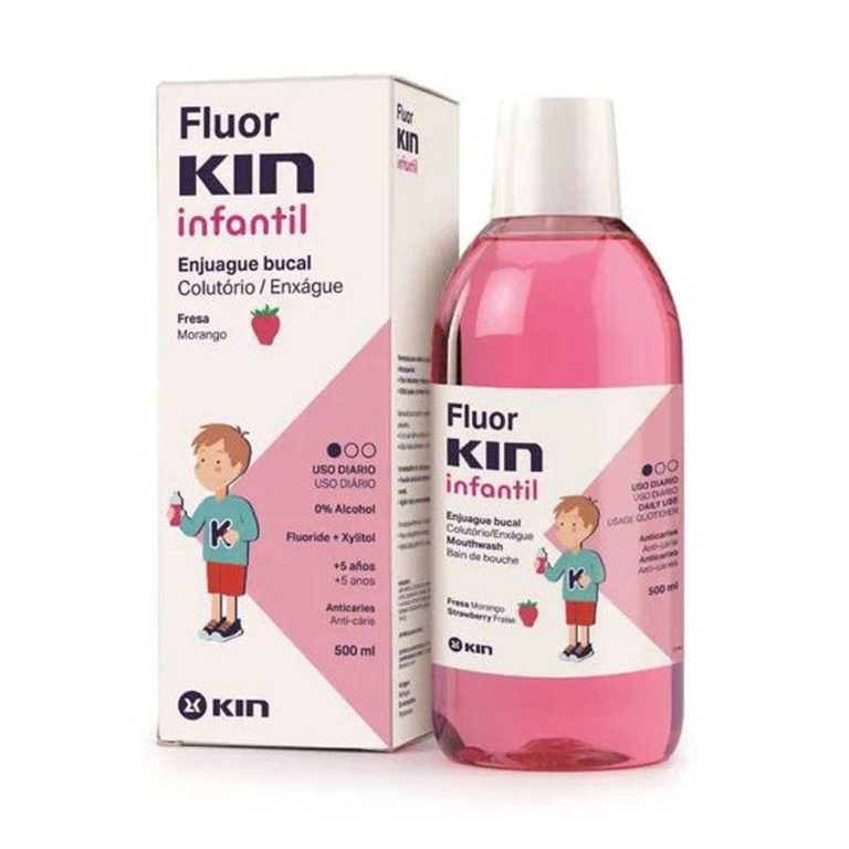 Kin Fluor Bain De Bouche Enfant Fraise 500ml