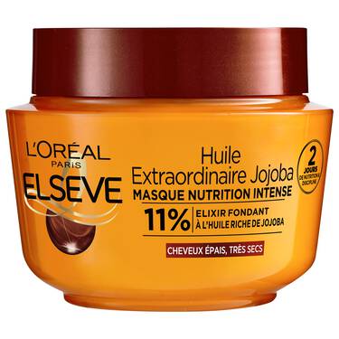 MasqueJOJOBA-3600523925933-FRONT-nova-para-pharmacie-maroc-prix-livraison ELSEVE Huile Extraordinaire Jojoba Masque Nutrition Intense 300ml Cheveux Très Secs Réparation Profonde Brillance – Image 1