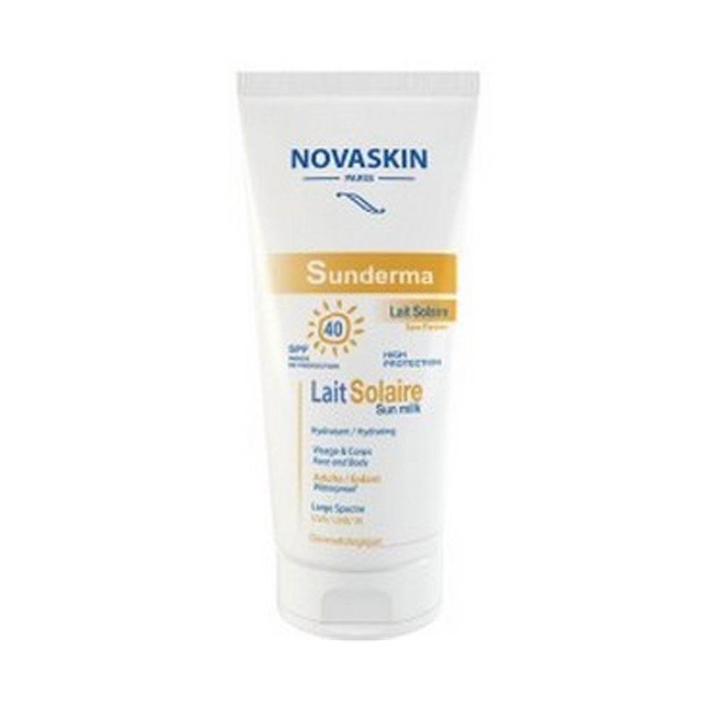 Novaskin-Sunderma-Lait-solaire-SPF40-150ml-prix-maroc-parapharmacie-casablanca Novaskin Sunderma Lait Solaire SPF40 150ml – Image 1
