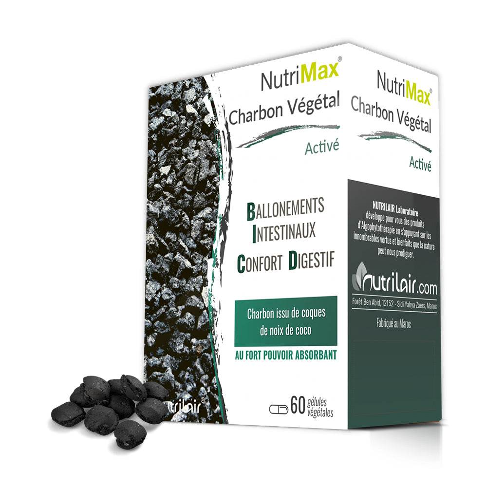 Nutrimax-Chabon-Vegetal-Active-60-Gelules-Parapharmacie-Casablanca-Maroc-Prix Nutrimax Charbon Végétal Active 60 gelules