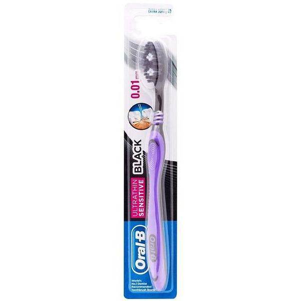 Oral-b-Brosse-a-dent-Ultrathin-black-parapharmacie-maroc Oral-B Brosse A Dents Noir Ultrathin Sensitive Extra Soft – Image 1