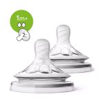 AVENT 2 Tétines Natural Slow +1m SCF042/27 Tétines Débit Lent Allaitement Mixte
