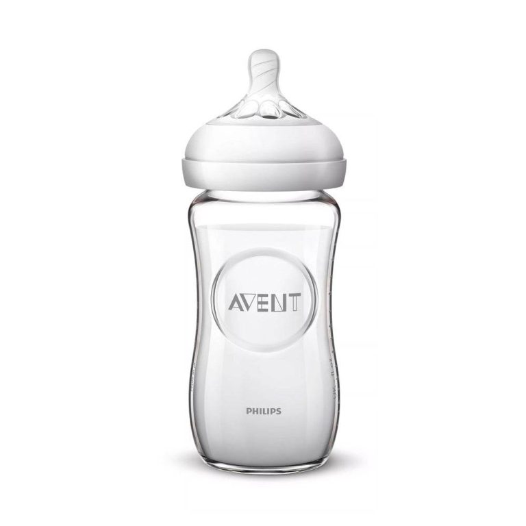 AVENT Biberon Verre Natural 240ml 0m+ SCF053/17 Allaitement Mixte Anti-Coliques