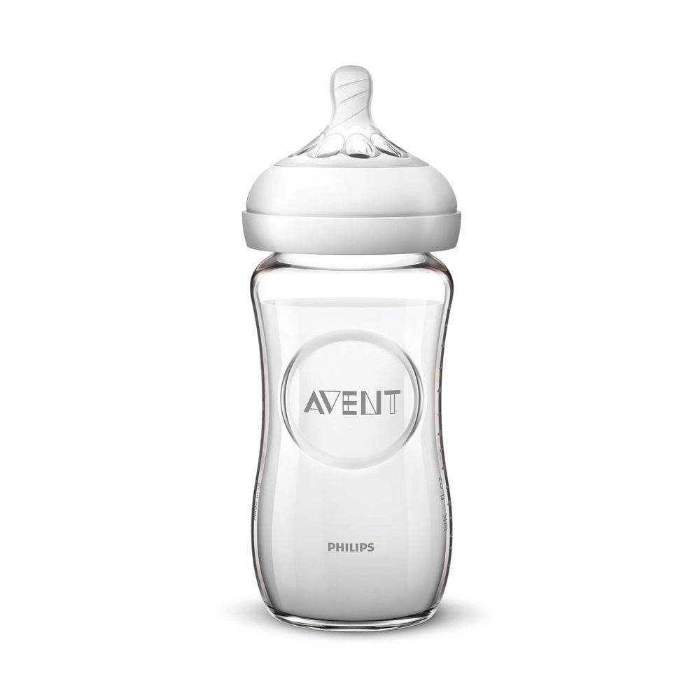 Philips-AVENT-Biberon-En-Verre-Natural-240ml-_0m-nova-parapharmacie-maroc-1 AVENT Biberon Verre Natural 240ml 0m+ SCF053/17 Allaitement Mixte Anti-Coliques – Image 1