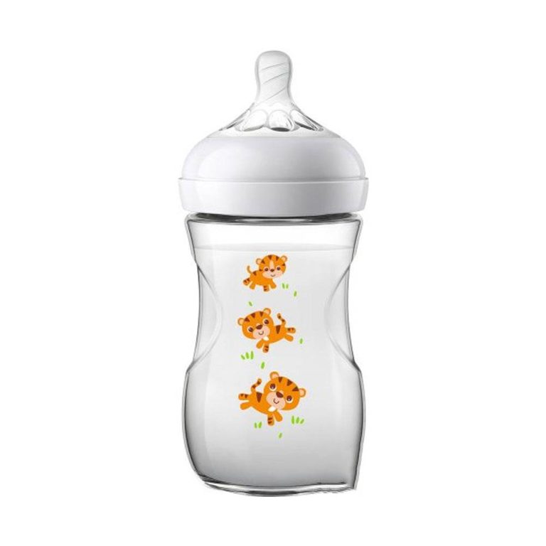 AVENT Biberon Natural Tigre 260ml 1m+ SCF070/20 Allaitement Mixte Anti-Coliques