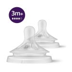 AVENT 2 Tétines Natural +3m SCY964/02 Tétines Débit Moyen Allaitement Mixte