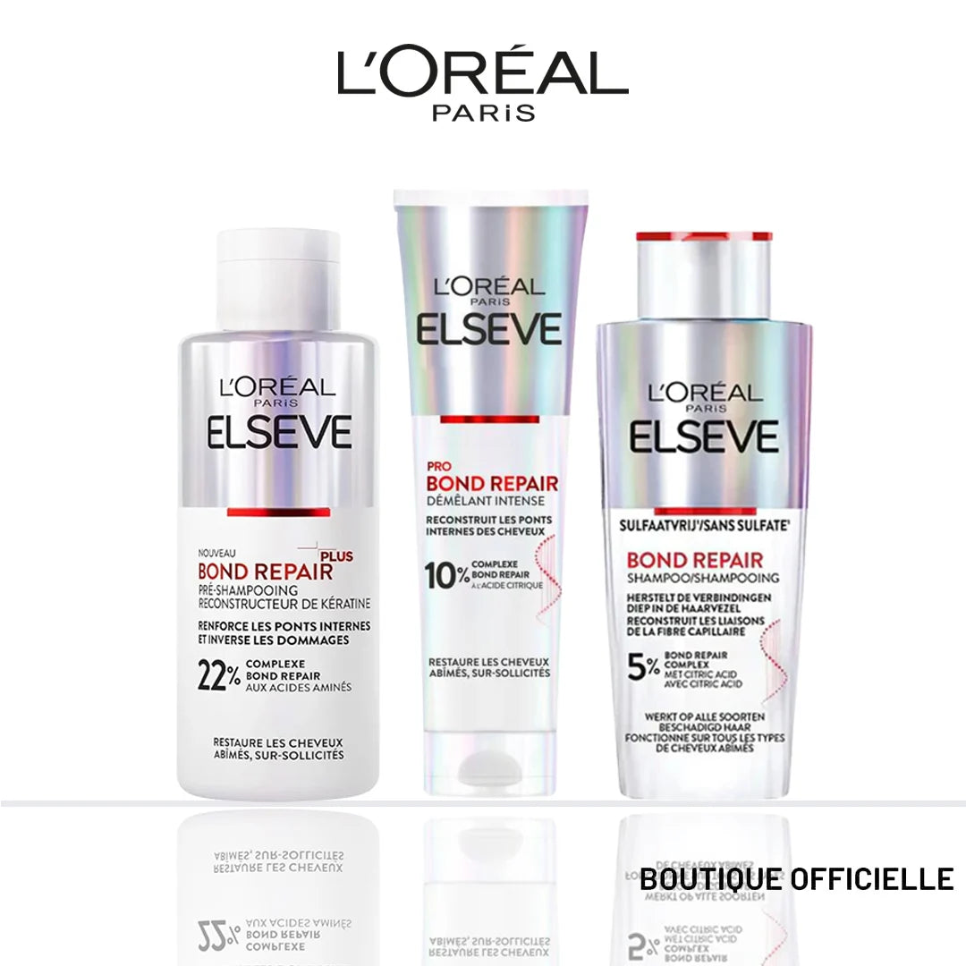 Plandetravail6copie6copy12_c5a2124b-faff-4af0-nova-para-pharmacie-maroc-prix-livraison-1 ELSEVE Bond Repair Routine Pack 2 Shampoings 200ml + Pré-Shampooing 200ml Acide Citrique Cheveux Abîmés Cassants – Image 1