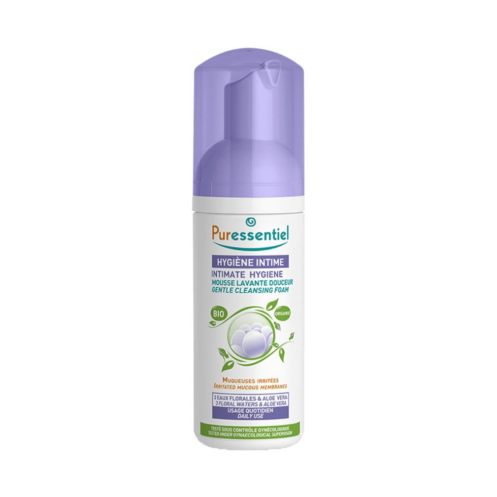 Puressentiel-Mousse-Lavante-Douceur-Bio-Hygiene-Intime-150ml-nova-parapharmacie-maroc Puressentiel Mousse Lavante Douceur Bio Hygiène Intime 150ml – Image 1