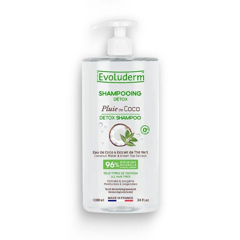 Shampoing_EVOLUDERM_Pluie_De_Coco_1L-nova-para-pharmacie-maroc-prix-livraison EVOLUDERM Shampoing Pluie De Coco 1L Nettoyant Nourrissant Parfum Coco Tous Types Cheveux – Image 1